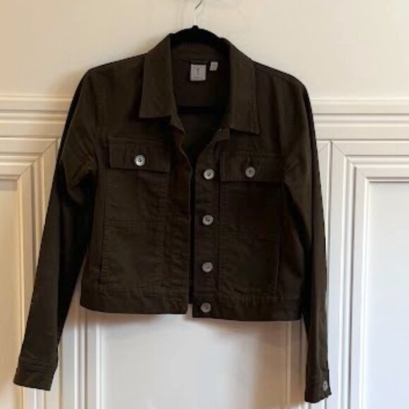 Tristan Olive Green Denim Jacket - Size M - Picture 1 of 4